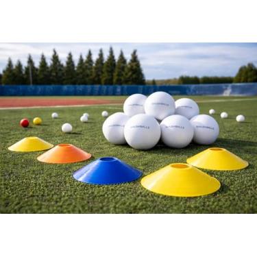 Imagem de Smush Balls Com 12 cúpulas de agilidade de campo – bolas de beisebol de espuma macia, bola de treinamento de tamanho regular para prática de rebatidas, arremesso e captura em ambientes internos e