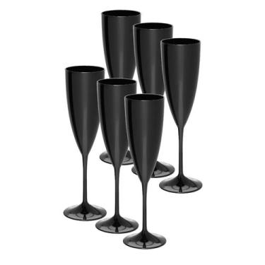 Imagem de Taça Espumante 20pçs Acrilico Cristal Premium 170ml Neoplas, Preto
