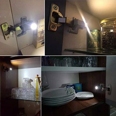 Imagem de 1 unidade Lâmpada de Luz Noturna com Sensor Hinge LED Universal para Armário Cozinha Sala Estar Quarto Gaveta Sem Fio Liga Desliga Automático ABS Fáci