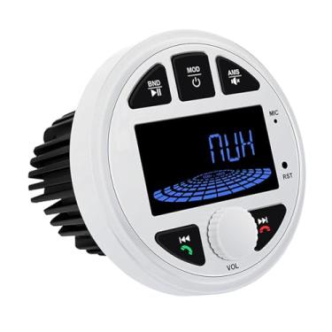 Imagem de Generic Sintonizador de rádio estéreo marítimo, receptor de medidor estéreo para barco, reparo de aparelho de áudio marítimo com display LCD redondo de 3, Branco