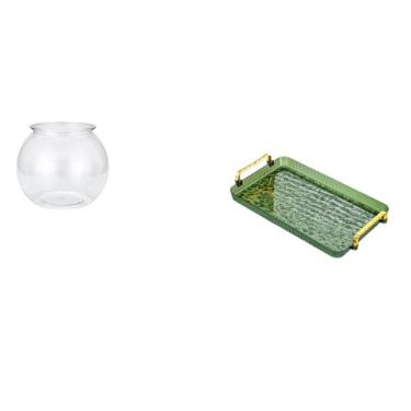 Imagem de Whtkoph Vaso Transparente em Formato de Aquário para Quarto, Sala de Estar E Decoração de Casa, com Bandeja para Mesa de Centro, Alça E Espaço para Armazename