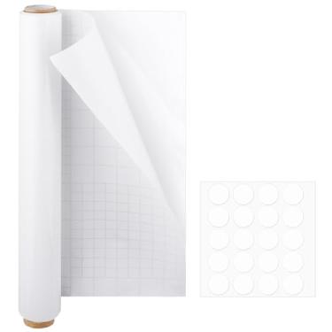 Imagem de BENECREAT Protetores de arranhões para cães de 199 x 30 cm para portas, protetor branco contra arranhões de porta com adesivo de dupla face de plástico redondo para ambientes internos e externos