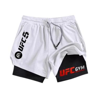 Imagem de Shorts Esportivos Masculinos 2 Em 1 De Secagem Rápida Para Academia E 