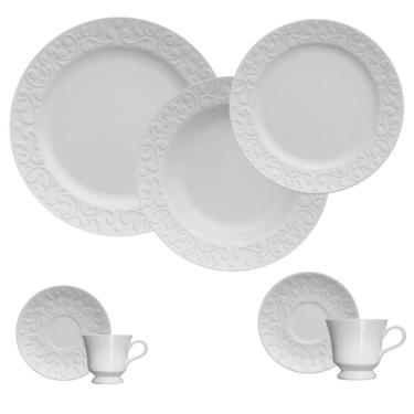 Imagem de Jogo Jantar Chá café 42 Peças Tassel Branco Germer Porcelana
