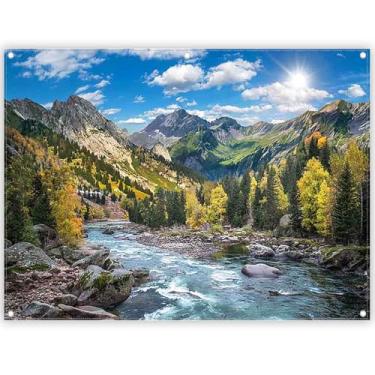 Imagem de ZTHMOE Tecido 2,4 x 1,8 m Montanha Lago Fotografia Pano de Fundo Floresta Natureza Paisagem Caminhada Fundo de Viagem Crianças Adultos Decorações de Festa Ao Ar Livre Adereços de Cabine de Fotos