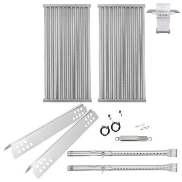 Imagem de BBQration Peças de grelha G362-2100-W1 para Charbroil Tru-Infrared 2 queimadores 463642316 463644220 463632320 463675016 463644220 463245518, emissor de grelha, placas de calor e queimador Kit ner