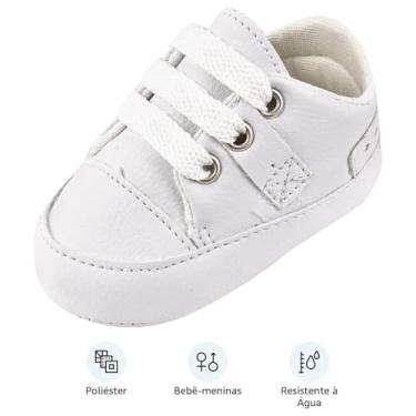 Imagem de Sapatinho Tênis Bebê Mania Branco - Ideal para Batizados e Ocasiões Especiais (Branco, BR, Bebê, Numérico, 15)