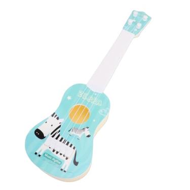 Imagem de SPYMINNPOO Crianças Ukulele, Simulação Ukulele Guitarra Educacional Aprendizagem Brinquedo Instrumento Musical para Meninos Meninas (Azul)