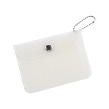 Imagem de Porta-cartões fotográficos, portátil, transparente, porta-moedas, impermeável, organizador de fotos, porta-chaves, porta-chaves, pingente, Branco, Desenho animado