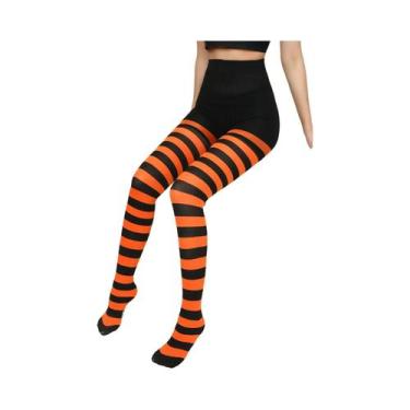 Imagem de Meias listradas com laço sem costura meia-calça com pés para meninas f