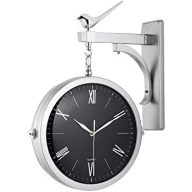 Imagem de Relógio De Parede Digital Todos Os Relógios Display Dupla Face, Nórdico Dupla Face, Relógio Decorativo Redondo, Usado Na Sala De Estar, Cozinha, Quarto, Escritório, Sem Tique-taque,Preto,Hilarious