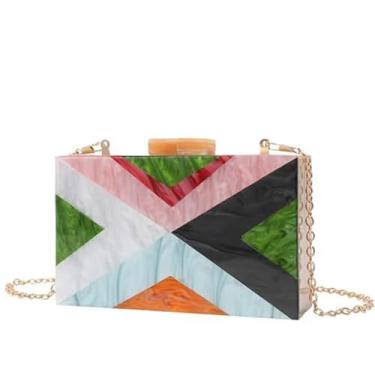 Imagem de EZZON Bolsas femininas de acrílico fashion bolsas mensageiro de ombro bolsas para telefone, Colorido., One Size