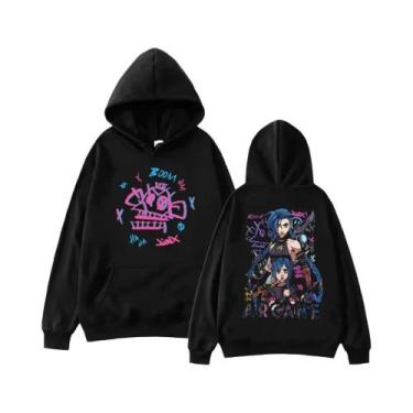 Imagem de Moletom Unissex Harajuku Hip Hop Anime Arcane Pullover Streetwear Pres