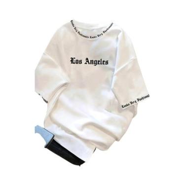 Imagem de Camiseta Casual Masculina De Verão Com Estampa 3D Em Letras, Estilo Am