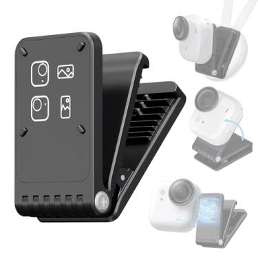 Imagem de Clipe magnético para mochila Insta 360 Go Ultra, clipe de câmera ajustável de liberação rápida de 225° para mochila chapéu suporte de câmera de tiro horizontal/vertical compatível com acessórios