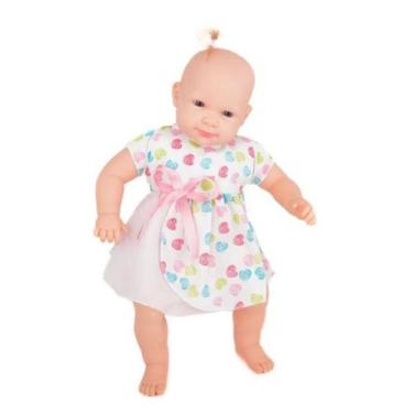 Imagem de Boneca Sonho Azul Vestido Branco Florido Cotiplas 2199