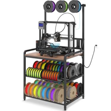 Imagem de Rack de armazenamento de filamentos para impressora 3D – organizador de filamentos para impressoras 3D, suporte de filamento resistente para bobinas PLA, ABS, PETG, suporte de impressão para oficina e