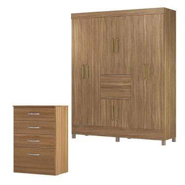 Imagem de Cômoda Astral e Guarda Roupa Casal Munique Amêndola Touch - Demóbile