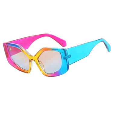Imagem de Óculos de Sol Femininos Candy Colors com Pernas Largas, Formato Olho de Gato e Proteção UV400, Ideais para Esportes ao Ar Livre, Corrida e Ciclismo, Cor Chá