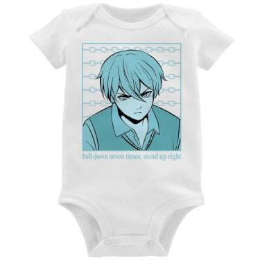 Imagem de Body Bebê Fall Down Seven Times, Stand Up Eight - Foca na Moda, Branco