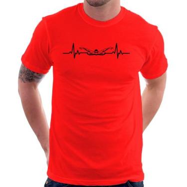 Imagem de Camiseta Batimentos Natação - Foca na Moda, Vermelho, G