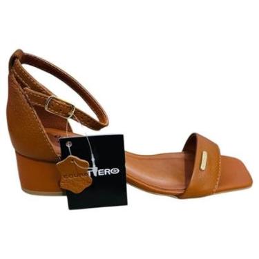 Imagem de Sandália Bottero Feminina Salto Bloco Couro Atanado - Preto-Feminino