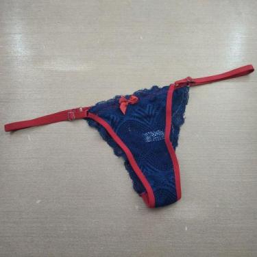 Imagem de Tanga Renda Bicolor Cor:Azul Marinho/RubyTamanho:M - Perereca Sarada R