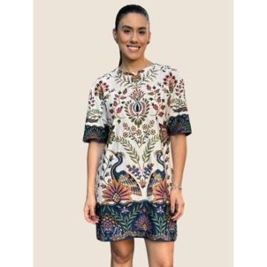 Imagem de Vestido Tshirt Basico Jardim Maravilhoso Farm Cor:;Tamanho:GG-Feminino