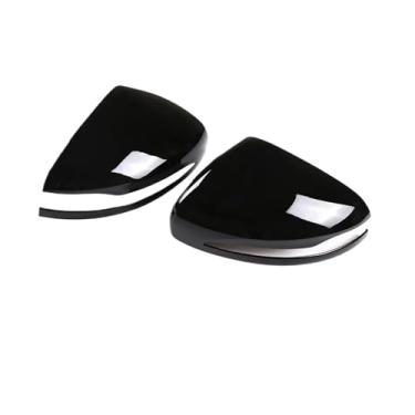 Imagem de Tampa do espelho retrovisor da porta lateral de fibra de carbono capa guarnição adesivo acessórios do carro Compatível com benz g classe w463 2019-22 gle gls(Black)