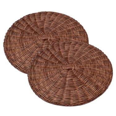 Imagem de ULTECHNOVO Tapete de mesa de tecido antiderrapante resistente ao calor para jantar, estilo pastoral, jogo americano de vime sintético, proteção de mesa de jantar, casa de fazenda, design vintage