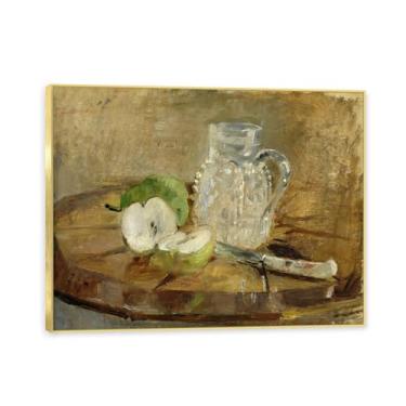 Imagem de NHLDZYH Moldura dourada. Arte de parede vintage - natureza morta com frutas - quadro de tela de estilo clássico - pintura de natureza morta com moldura decorativa. A60. 60 x 80 cm.