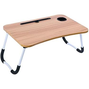 Imagem de Mesa Portátil para Notebook Suporte para Cama e Sofá Dobrável Home Office (Madeira)