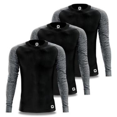 Imagem de Kit Camisetas Térmicas Masculina Segunda Pele Proteção UV50+-Unissex