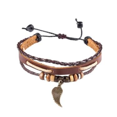 Imagem de Pulseiras de couro femininas masculinas feitas à mão pulseira feminina masculina, One Size, Pequeno, Ágata