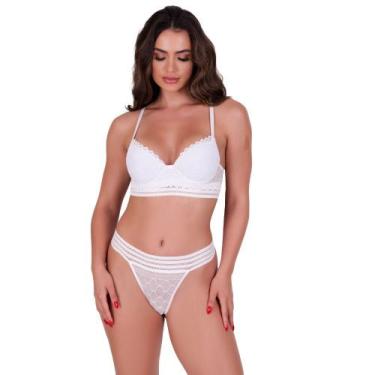 Imagem de Conjunto de Lingerie Sutiã com Bojo e Calcinha de Renda Elástico Conju