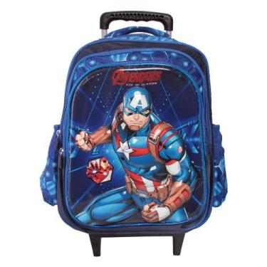 Imagem de Mochila Infantil Rodinha Escolar Masculina Desenho Herói - Plike