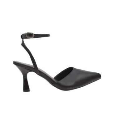 Imagem de Scarpin Feminino Slingback Bico Fino Salto Taça Médio Elegante Social 