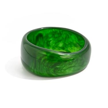 Imagem de Pulseira feminina colorida grossa de acrílico para mulheres, joia de acetato de resina vermelha, verde, irregular, geométrica, pulseiras para festas, One Size, Acrílico, Sem Pedra Preciosa