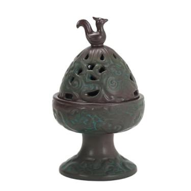 Imagem de Queimador de incenso chinês retrô queimador de incenso de mesa para casa recipiente de sândalo de cerâmica para queimador de incenso, suporte para queimador de incenso