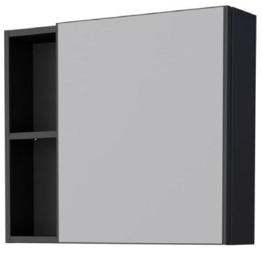 Imagem de Espelheira em Aço Ameixa com Armário Preto 60cm - P101219 - COZIMAX