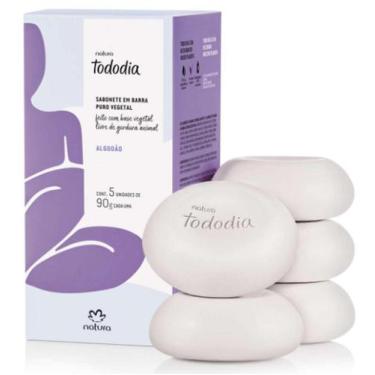 Imagem de Caixa de Sabonete hidratante em barra Natura Todo dia Algodão 5 unid -