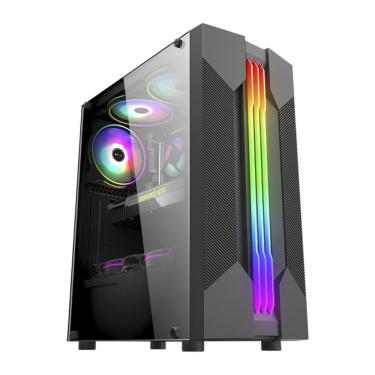 Imagem de Gabinete Gamer K-Mex Bifrost 6 CG-01A9 - Lateral em Vidro Temperado - LED RGB - ATX - Preto