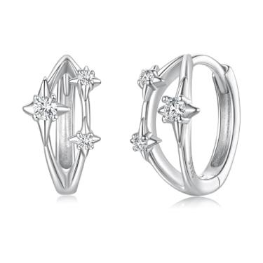 Imagem de GemKing Brincos de trevo de quatro folhas brilhantes BSE1211, Prata esterlina, Sem Pedra Preciosa