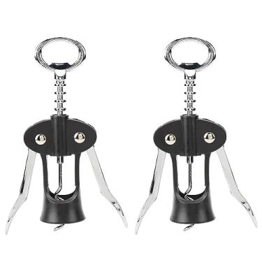 Imagem de Saca-rolhas para vinho, liga de zinco, saca-rolhas multifuncional e tampa para cerveja, ferramenta para restaurante, preto