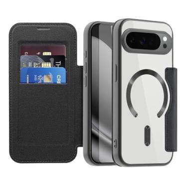 Imagem de Asuwish Capa de celular para Google Pixel 10 Pro XL carteira magnética com protetor de tela de vidro temperado flip porta-cartão de crédito bloqueio RFID acessórios robustos para celular Pixel10 10Pro