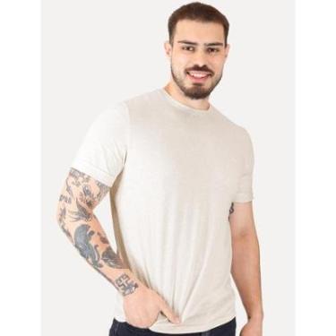 Imagem de Camiseta Dudalina Masculina Cotton Linho Cáqui Claro-Masculino