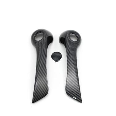 Imagem de Lhd Rhd Porta Interior Do Carro Frente Esquerda Direita Interior Puxar Alça Exterior Capa Guarnição Substituição Compatível Com Renault Koleos I 2008-2016(Carbon Cover 2PCS)