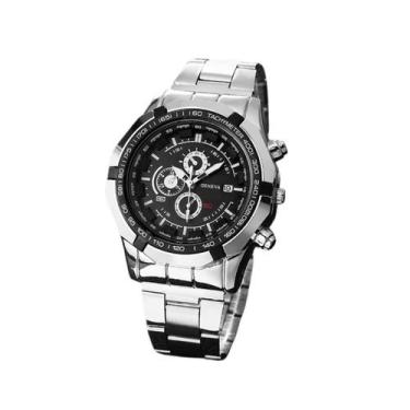 Imagem de Relógio Masculino Top Luxo Prata Aço Moda Moderno - anjo da mamãe, Pre