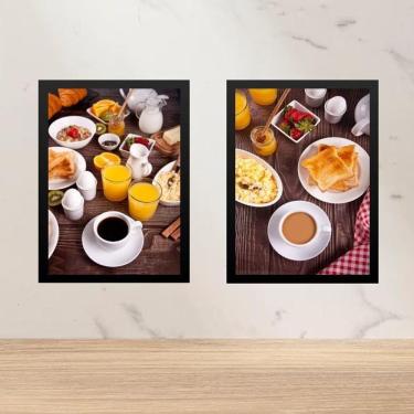 Imagem de Kit 2 Quadros Gravuras Café Da Manhã 45X34Cm - Com Vidro