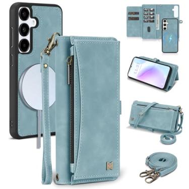 Imagem de BLISLIAR Capa carteira para Samsung Galaxy S24 Plus com porta-cartões/carteira/alça transversal | Bloqueio RFID | Magnético | Suporte | Destacável | Capa de telefone de couro PU para Galaxy S24+, 6,7